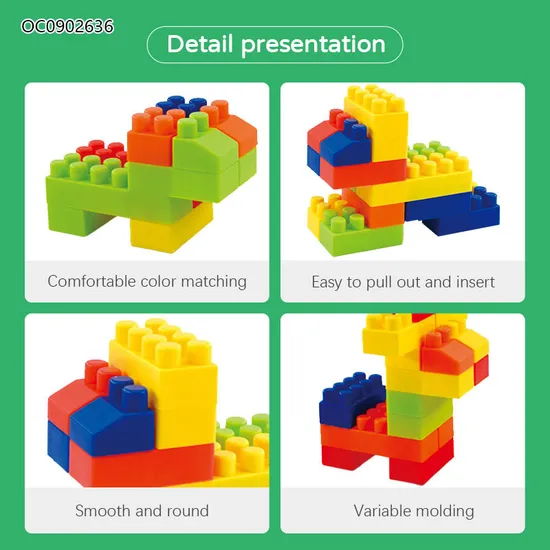 Wholesale Educational Montessori Popular DIY 100PCS Sensory Kids Educational Plastic Big DIY Building Blocks Toy