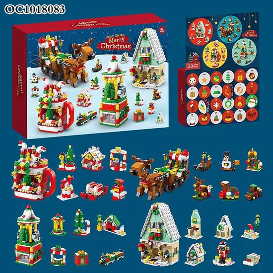 Wholesale Montessori Christmas Custom Block Plastic Building Blocks Set Cartoon Mini Toys for Kids Gift