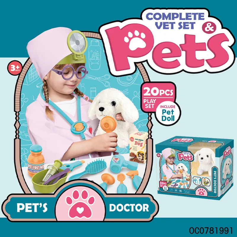 Wholesale Stuffed Pet Pretend Play Kids Dog Plush Toys for Kids