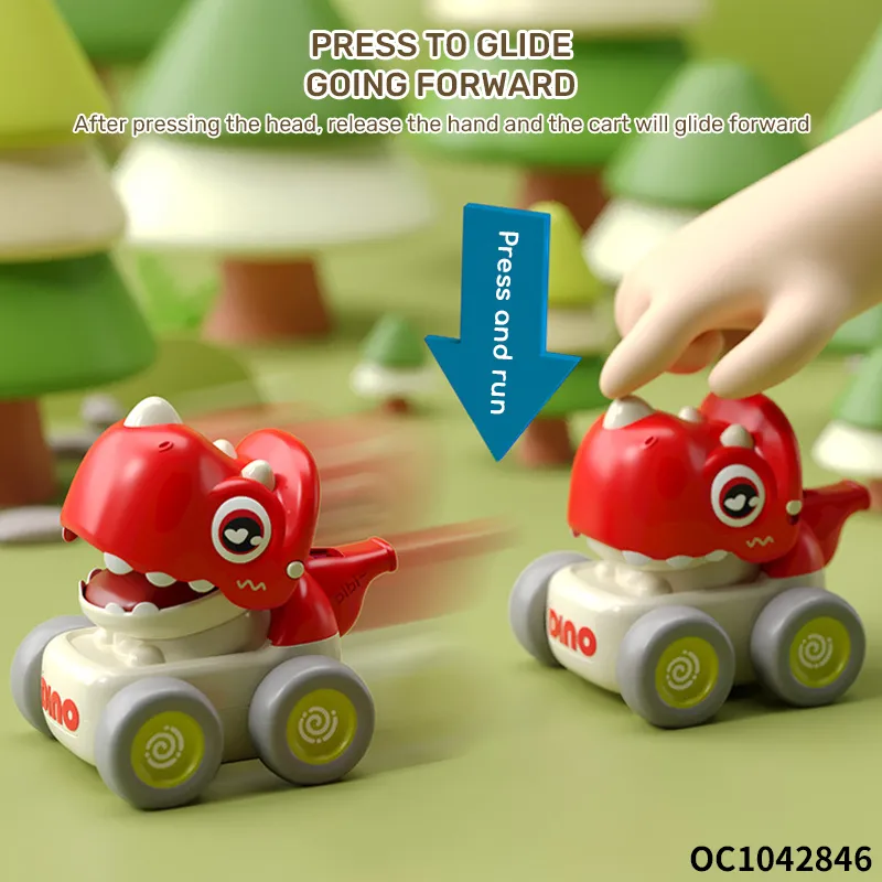 Wholesale Educational Soft Plastic Animals Car Dinosaur Truck Race Cars Press and Go Wheeled Gift Toys