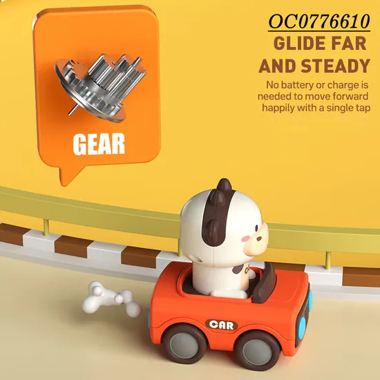 Wholesale Miniature Children Hot Selling Plastic Cute Cow Push Press and Go Animal Toy Car for Baby