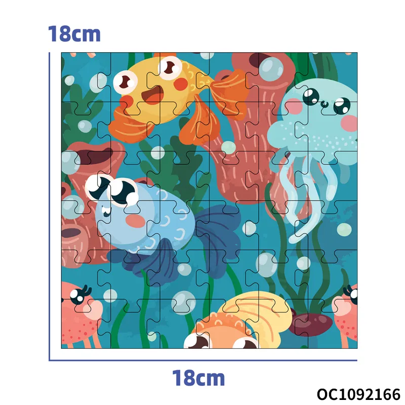 Gift Popular Kids Funny 36PCS Jigsaw Puzzle Printing Small Educational Puzzle Sea Animal Games Toy for Kids