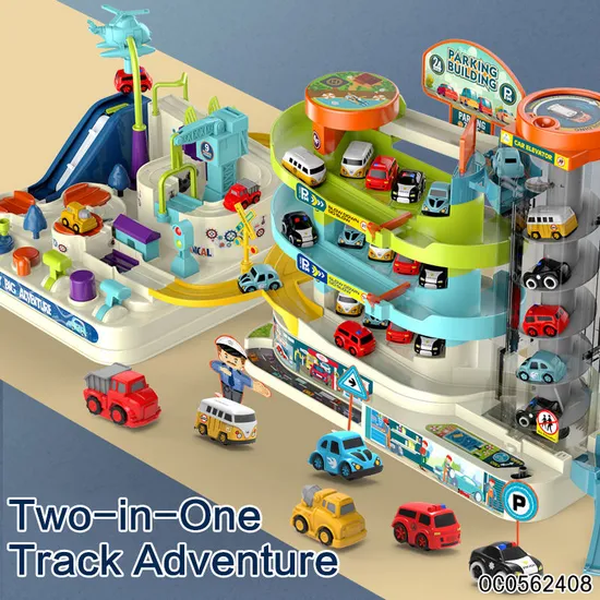Kids Board Games Table Race Track Electric Car Parking Lot Park Play Adventure Toy