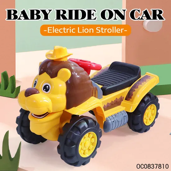 Wholesale Baby Cartoon Animal Lion Electric Ride on Plastic Balance Car