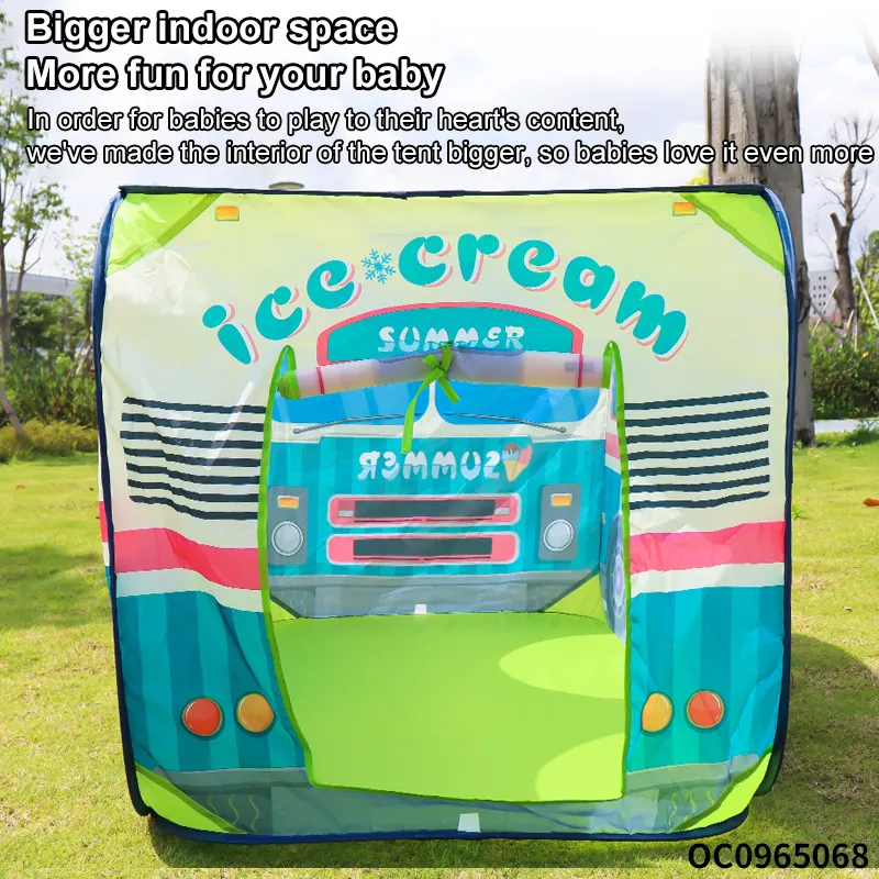 Wholesale Family Ice Cream Large Pop up Easy Fold House Outdoor Camping Set Kids Toy Tent