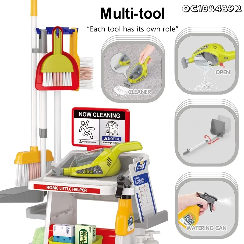 Wholesale Children Montessori Girl Pretend Play Plastic Cleaning Kids House Play Cleaning Set