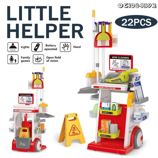 Wholesale Children Montessori Girl Pretend Play Plastic Cleaning Kids House Play Cleaning Set