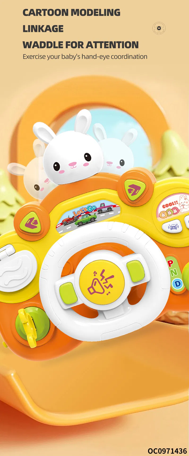 Children Educational Interactive Plastic Baby Steering Wheel Baby Musical Montessori Sensory Toy