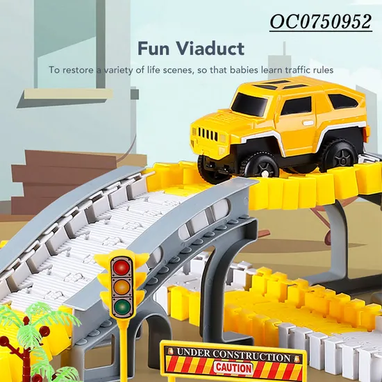 Hot Selling 305PCS Engineering B/O Electric DIY Slot Race Car Track Set Toy