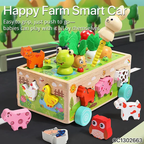 3D Matching Animal Shape Children Wooden Jigsaw Puzzle Educational Toy for Kids DIY Games with storage Box