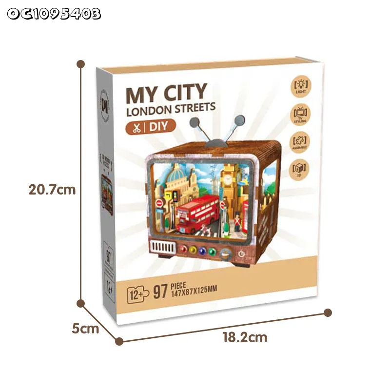 124PCS DIY Board Games New Building Scale Model Children Toys and 3D Puzzle Wooden Toy for Children