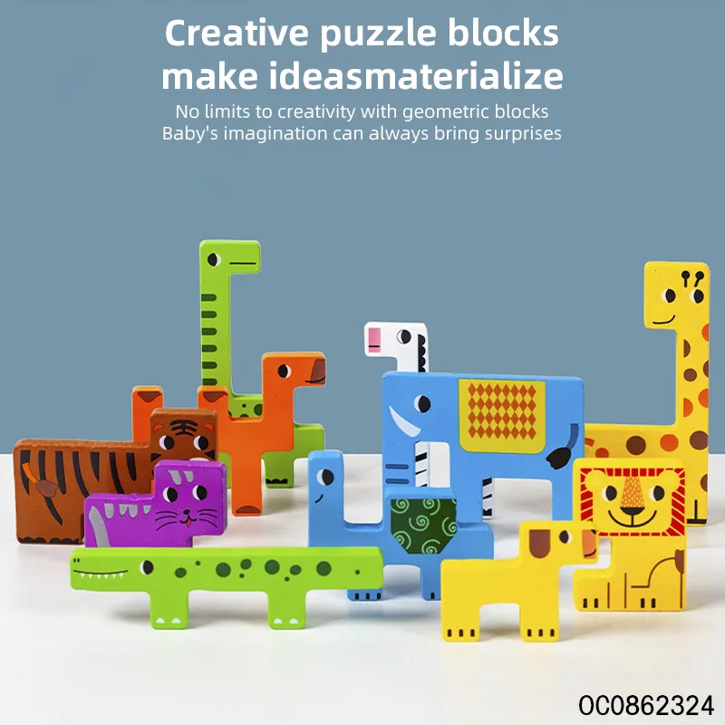 3D Wooden Animal Jigsaw Puzzle Autism Toys Montessori Early Education Toy