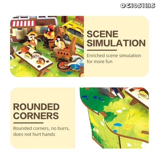 97PCS 3D Puzzle Maker DIY Jigsaw Puzzle Board Educational Personalized Kids Wooden Rotatable Song Music Box Toy Made in China
