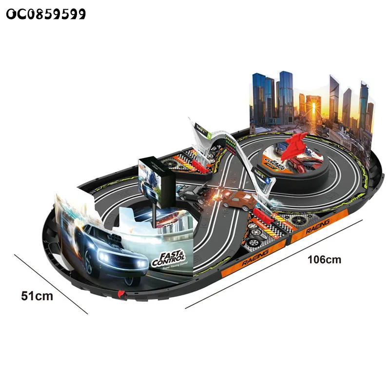 DIY Portable Race Track Toys Rails Car Electronic Game Product Novelty Toys