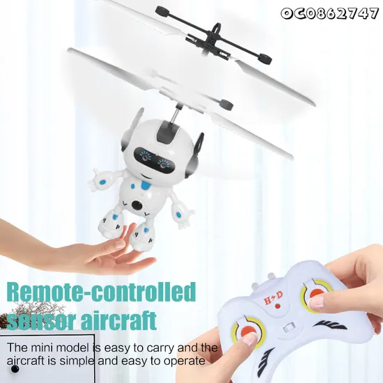 Children Aircraft Remote Control Hand Sensor Flying Toys RC Helicopter with Light