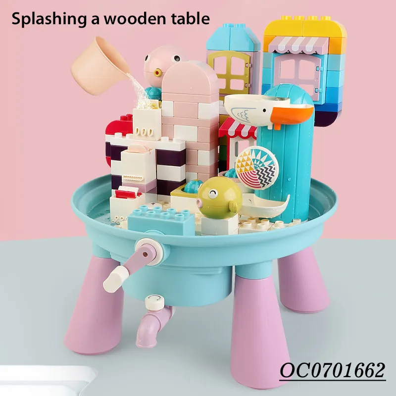 Wholesale Montessori Baby Bath Building Blocks Table Set Spray Water Games Toy for Kids