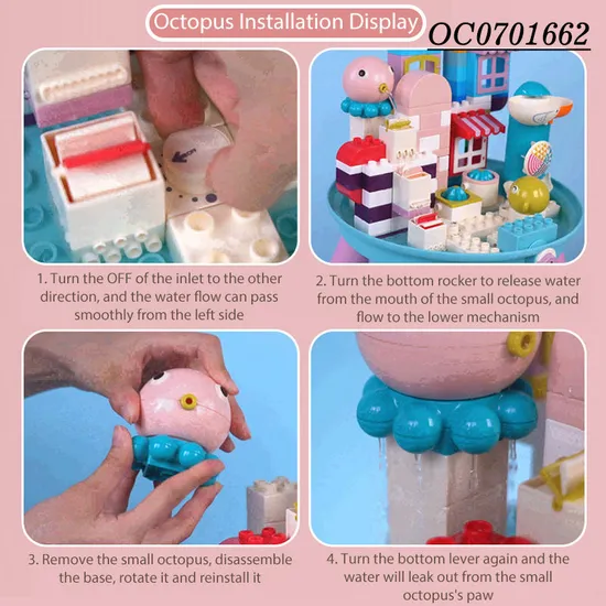 Wholesale Montessori Baby Bath Building Blocks Table Set Spray Water Games Toy for Kids