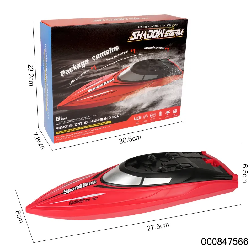 Wholesale Electric Plastic Model Boatlight up High Speed Ship Fast RC Racing Radio Control Boat