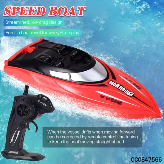 Wholesale Electric Plastic Model Boatlight up High Speed Ship Fast RC Racing Radio Control Boat