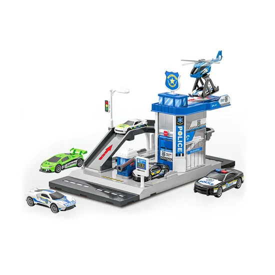 Kids Boys Gift Items Railway Racing Play Car Tracking Game Parking Lot Station Toys with Plane and Alloy Car