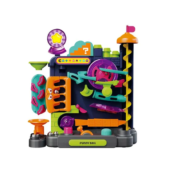 Adventure 360 Automatic Rolling Toy Sliding Ball Car Tower Toy Shooting Rotating Track Toy for Kids Hand Eye Coordination
