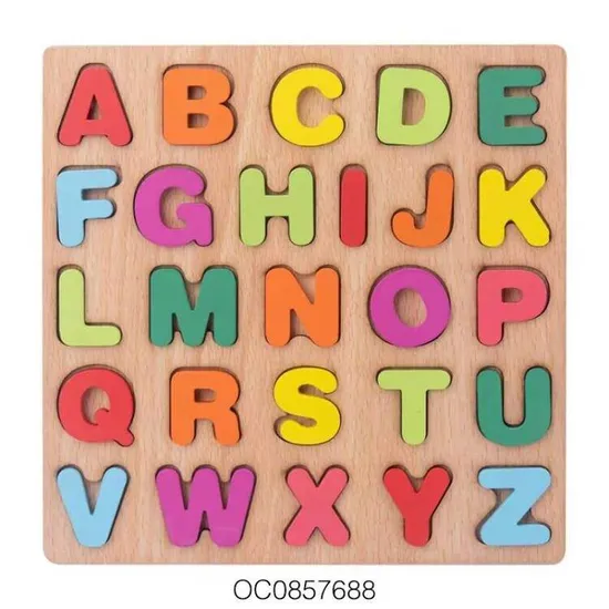 Custom Children Wooden Alphabets Number Kids Montessori 3D Learning Jigsaw Puzzle DIY Educational Board Game Toys for Boys Girls