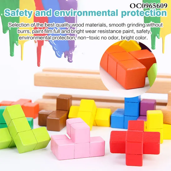 Wooden Building Blocks Stacked Toy Tower Games Wooden Tower Blocks for Child Brain Development