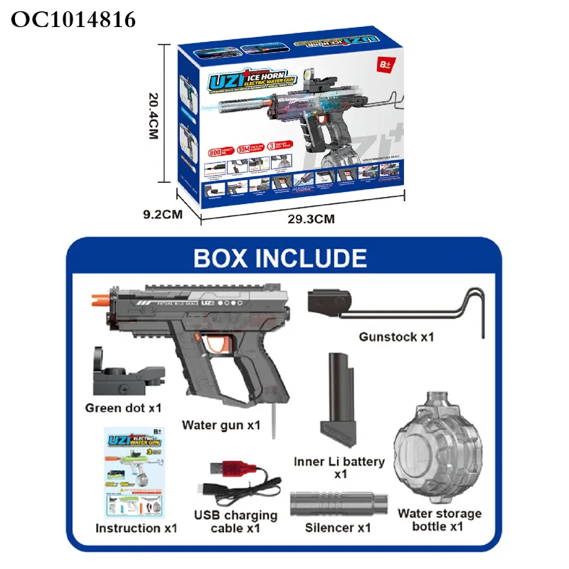 Shooting Water Hot Selling Summer Kid New Arrival Plastic Automatic Electric Water Gun Toy with LED Summer