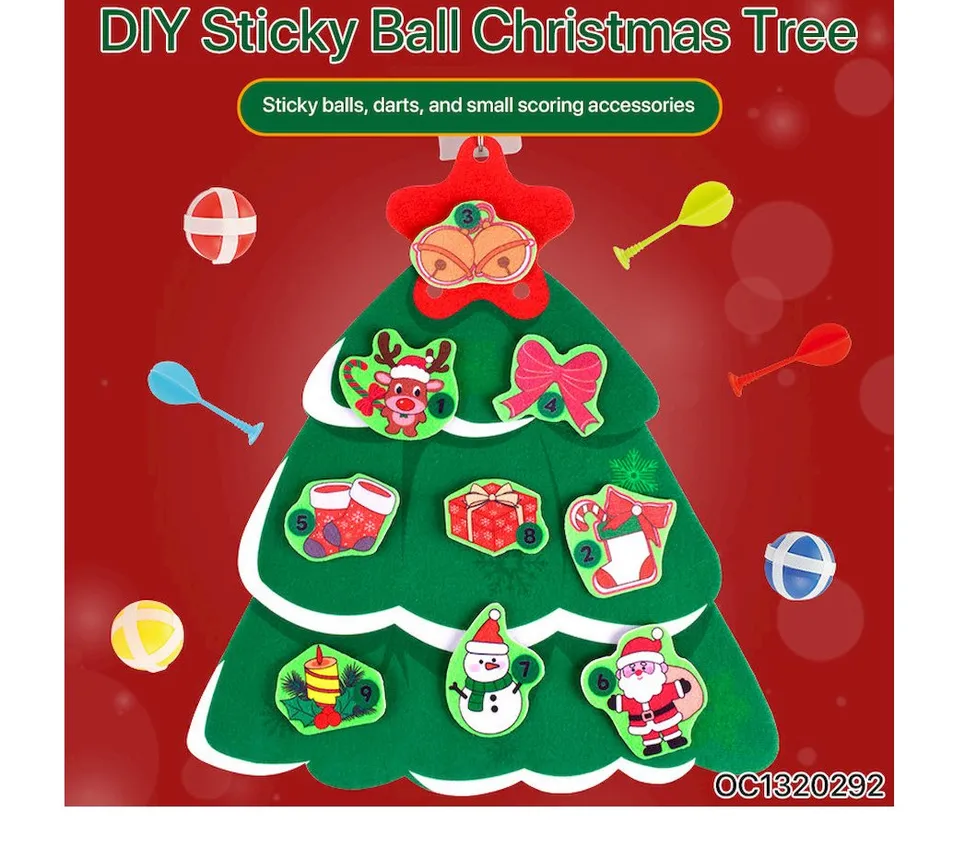 DIY Christmas Tree Toddlers Safe Decoration Throwing Dartboard for Indoor Sport Games
