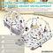 Non-Toxic Eco Friendly Baby Gym Soft Play Mat Foldable Musical for Floor Activity Play Mat with Hanging Rattles