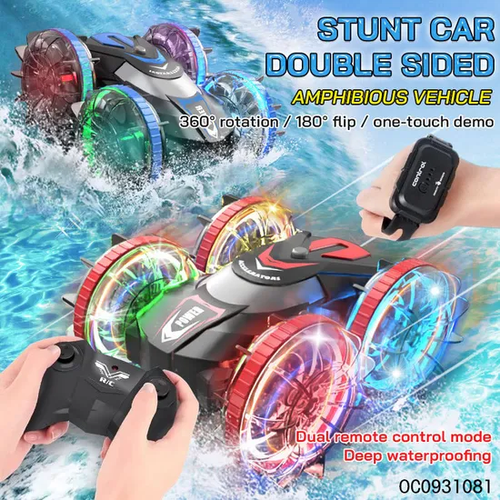 Hand Gesture Remote Control RC Stunt Amphibious Car New Double Sided 360 for Sale