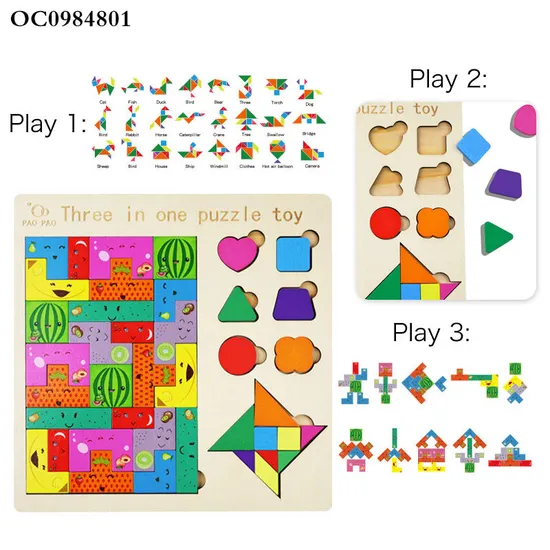 Shape Match Puzzle Custom Wood Busy Board Montessori Toys Educational Game for Children Wooden