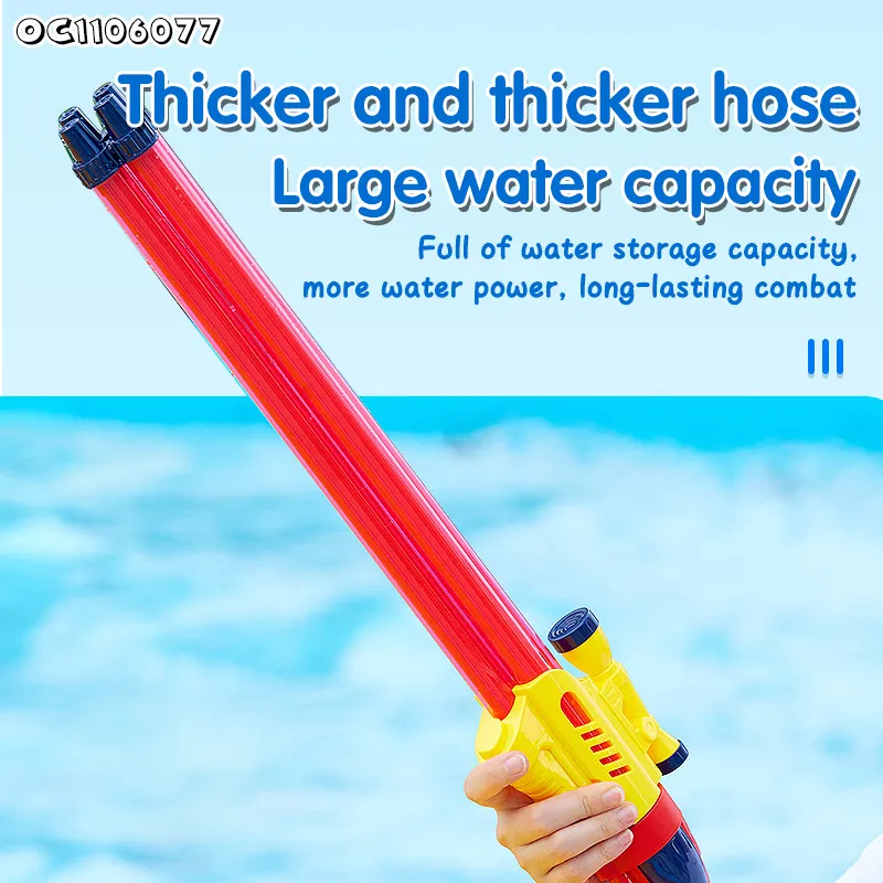 Wholesale Big Hand Plastic Hand Pump Fun Newtoys Long Range High Pressure Water Gun with 4 Tubes
