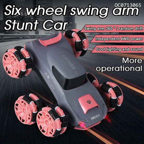 6 Wheels Twist 360 Degres Stunt Rolling Racing Remote Control Stunt Toy Car for Kids