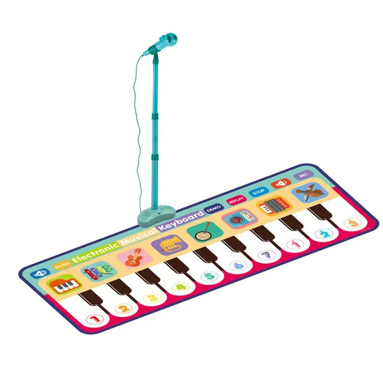 Hot Selling Children Microphone Play Piano Gym Music Mat Kids Electronic Activity Sensory Mat