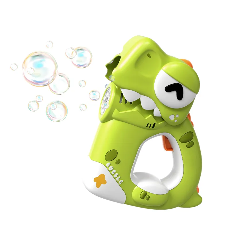 Summer Items Hot Selling Birthday Gifts Dinosaur Bubbles Blower Machine Outdoor Cartoon Bubble Gun Toy for Kids Rechargeable