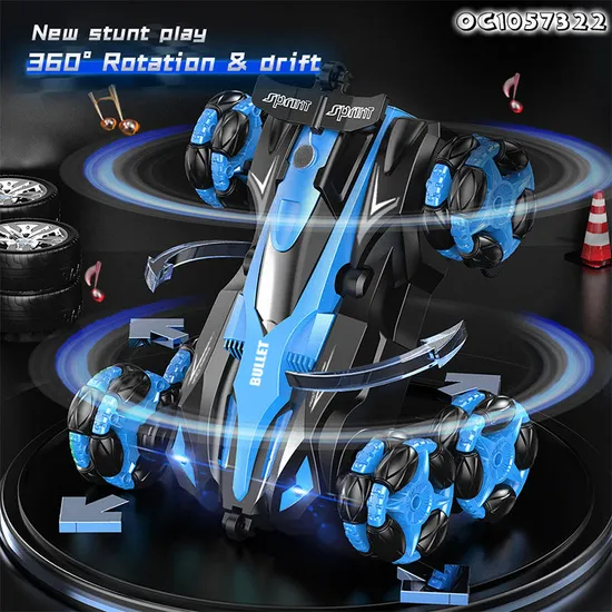 Wholesal LED Lighting Hand Gesture Sensing Remote Control 6 Wheels RC Drift Stunt Car with Music