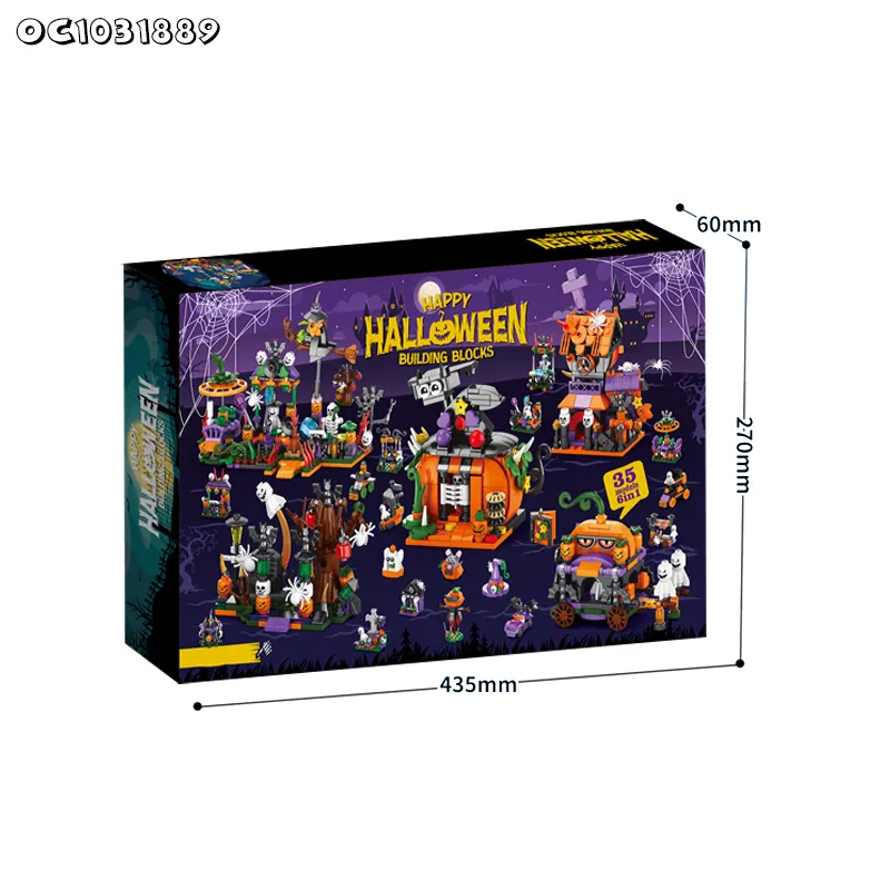 35 Compartment Hot Selling 1057PCS Educational Plastic Halloween Items Gift Favors Building Block Toy Surprise Blind Box for Kid