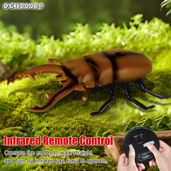 Trending Products 2025 Small Rhinoceros Beetles Model Crawling Insect Robot New Toy with Remote Control for Kids