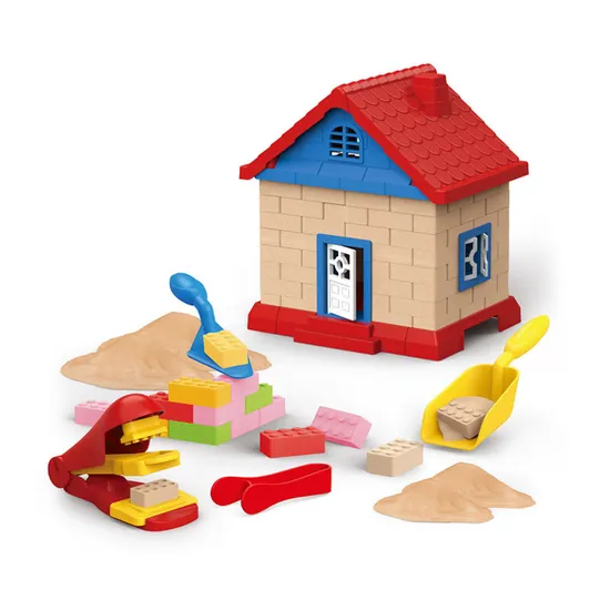 DIY Plastic Sand Castle Building Block Toys Building Materials for House Construction Game with Magic Sand