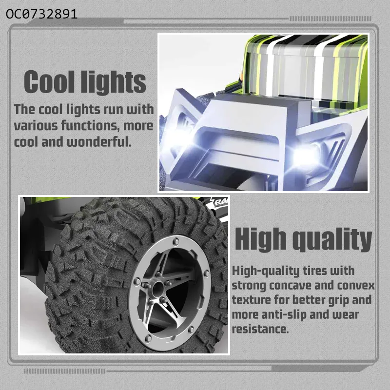 1: 16 Racing Remote Control RC off Road Drift Toy Car for Kids with Light