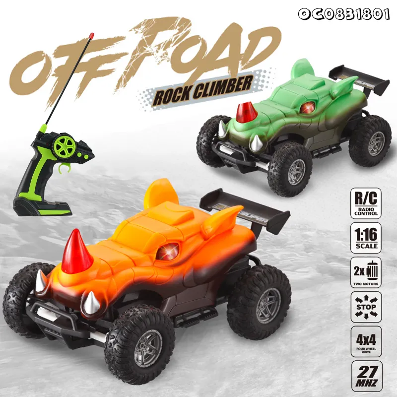 Wholesale Charging LED Lighted up Rhinoceros Plastic Toy Animal Mini 1: 16 RC Stunt and Drift Car for Kids Racing Game