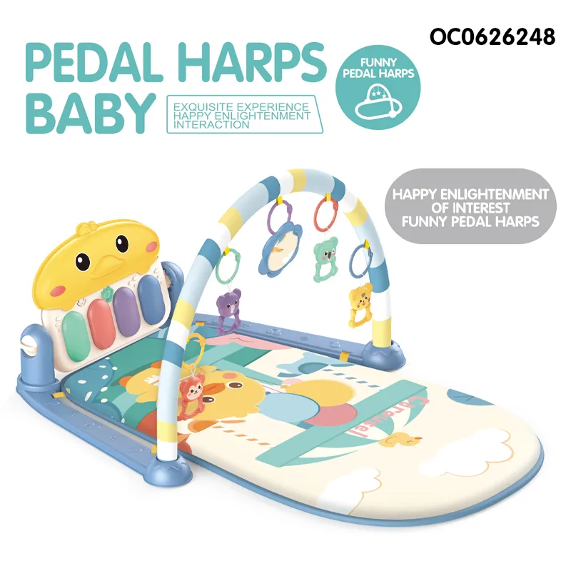 Newborn Pedal Musical Piano Creative Training Play Gym Soft Safe Mat with Hanging Toys