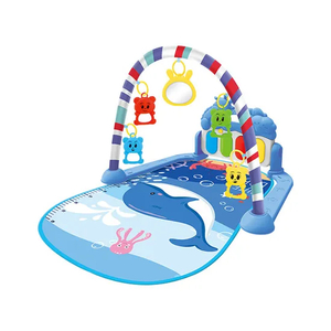 Non-Toxic Cotton Play Gym Crawling Mat Hanging Rattles & Musical Piano Soft Safety Training Play Mat
