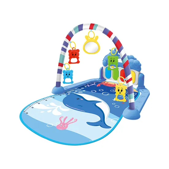 Non-Toxic Cotton Play Gym Crawling Mat Hanging Rattles & Musical Piano Soft Safety Training Play Mat