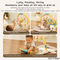 Keyboard Piano Pedal Baby Activity Sensory Play Mat Creative Flooring Crawling Mat with Hanging Rattle Toys