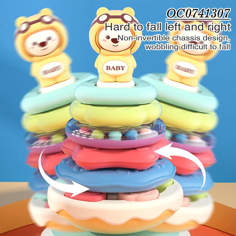 New Stacks of Circles Silicone Stacking Ring Stem Learning Other Baby Toys