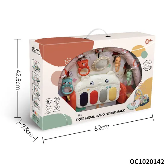 Wholesale Baby Waterproof Play Gym Mat Baby Floor Mat Baby Activity Mat Musical Hanging Rattle Mat with Pedal Piano