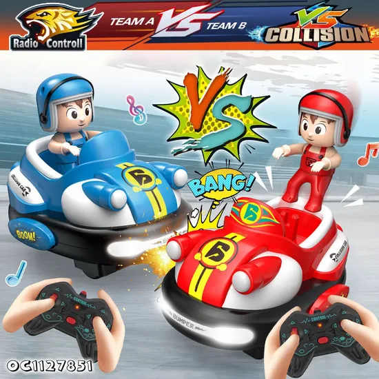 Wholesale Plastic Kids Electric Funny Toy Remote Control Fighting Robot Battle Bumper Cars for 2 Players