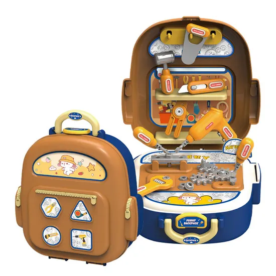 Other Pretend Play Preschool Boys Plastic Kids Mechanic Tool Set with Electric Toy with Box